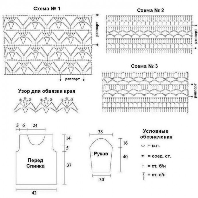 Узоры для платья, кофты, юбки