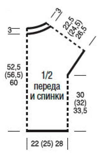 Кофточка с круглой кокеткой