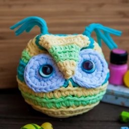 Милая совушка из трикотажной пряжи