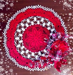 Очень простая, но очень эффектная салфетка крючком