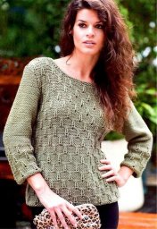 Пуловер цвета хаки