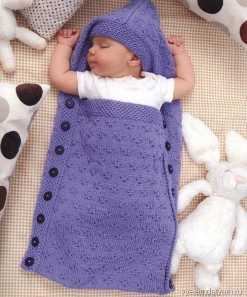Конверт с капюшоном, вяжем спицами Конверт с капюшоном, вяжем спицами