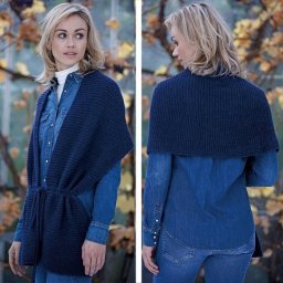 Шарф-накидка спицами