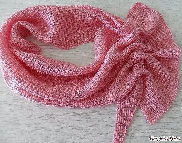 Шарф - платок тунисским вязанием Шарф - платок тунисским вязанием