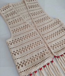 Красивый узор крючком для вязания жилета