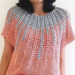 Стильный джемпер крючком, отличный узор!