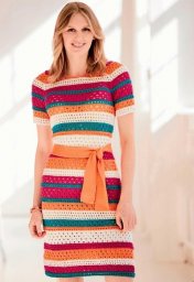 Платье в полоску спицами