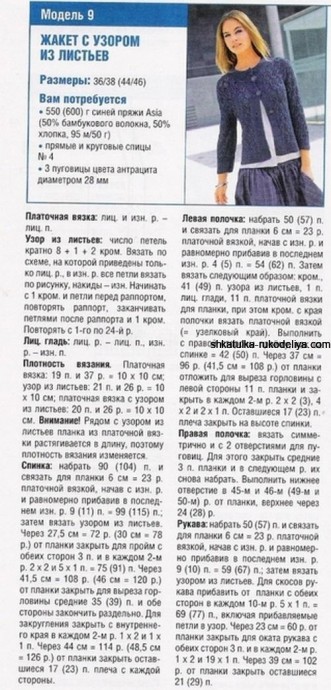Белый жакет с рукавами 3/4 связан ажурным узором Белый жакет с рукавами 3/4 связан ажурным узором