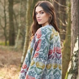 Пальто с жаккардовыми узорами "Лунный цветок"