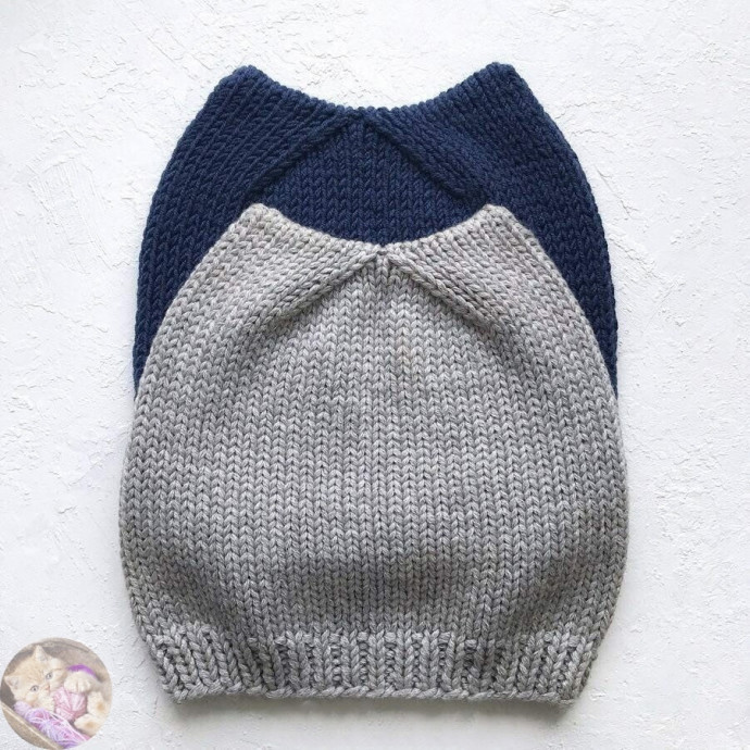 Кото-шапуля cпицами, опиcание и cхема вязания