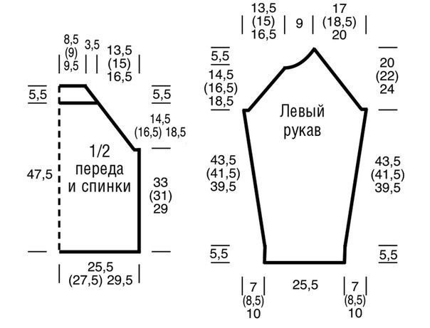Полосатый джемпер спицами