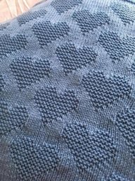 Схема узора с сердечками, вяжем спицами