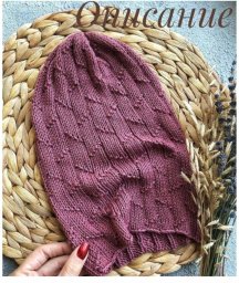 Симпатичная шапочка спицами