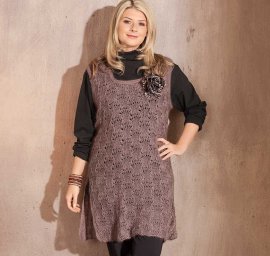 Ажурная туника средней длины