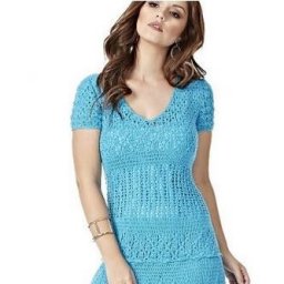 Длинное платье, вязаное крючком