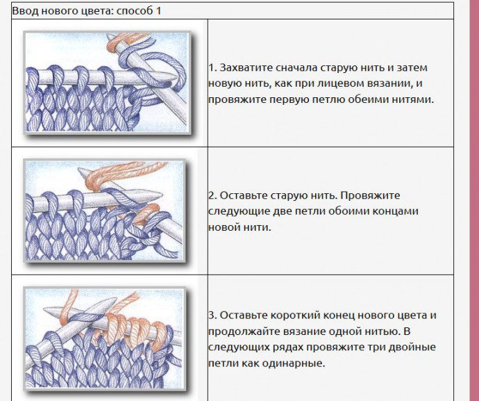 Как вязать в технике интарсия?