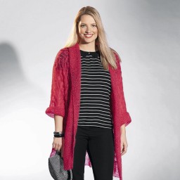 Кардиган из мохера, связанный поперек