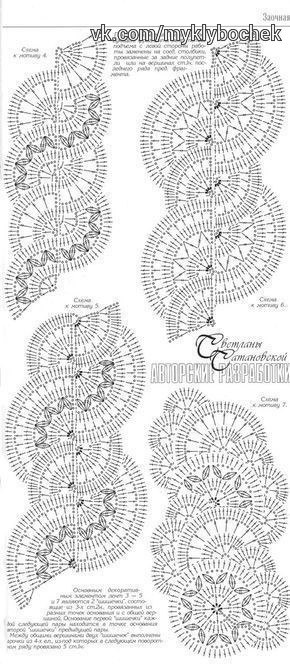 Ленточное кружево. Подборка узоров крючком.