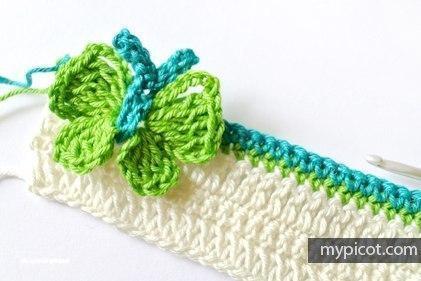 Красивый узор с бабочками для детского пледа Красивый узор с бабочками для детского пледа
