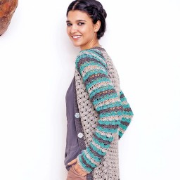 Жакет с рукавами в полоску