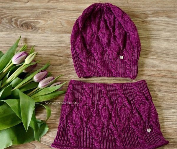 Шапка и снуд "Tulpen" + описание Шапка и снуд "Tulpen" + описание