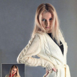 Уютный белый кардиган спицами