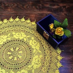 Нежная салфетка в филейной технике, вяжем крючком