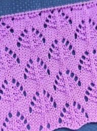 Узор листики спицами