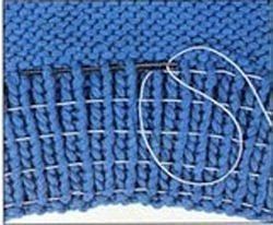 Учимся ввязывать эластичную резинку в вязаное полотно