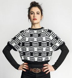 Укороченный черно-белый джемпер