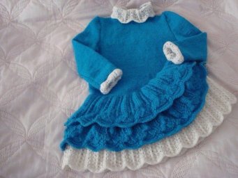 Платье для девочки "Французский шик" спицами