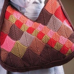 Эффектная сумочка тунисским вязанием