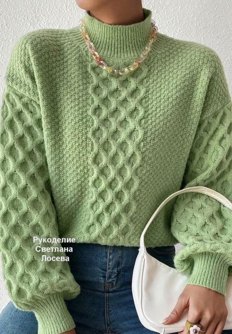 Вяжем симпатичный свитер спицами