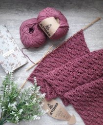 Шарф из Michell Atomo, вяжем спицами