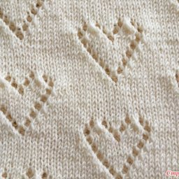 Плед с узором "Сердечки", вяжем спицами