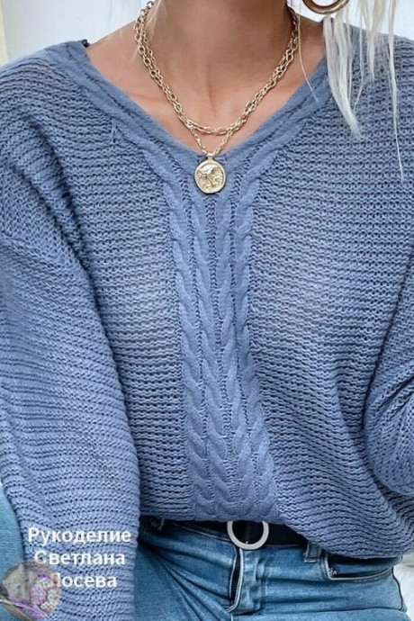 Стильный пулoвep спицами