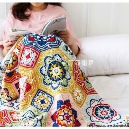 Мотив для яркого пледа крючком