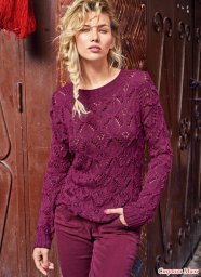 Джемпер из вискозы, вяжем спицами