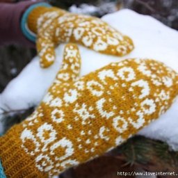 Красивые варежки спицами
