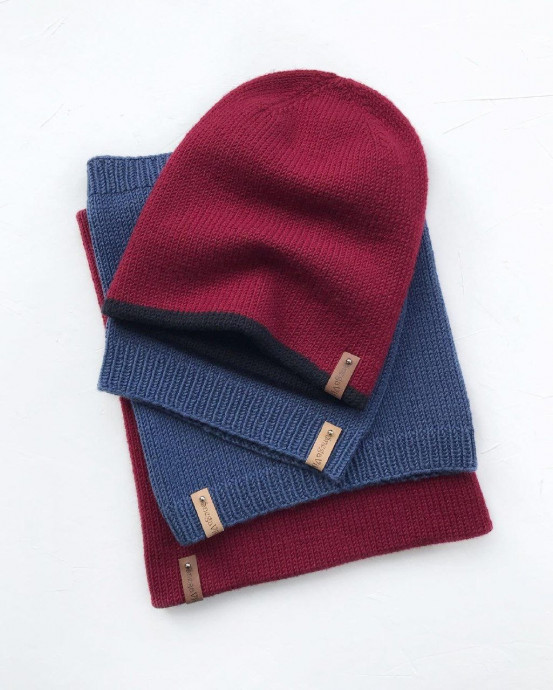 Двухсторонняя шапка спицами