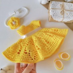 Кукольное платье крючком