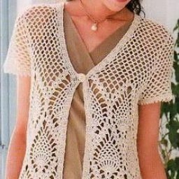 Ажурный жакет для любителей ананасовых узоров