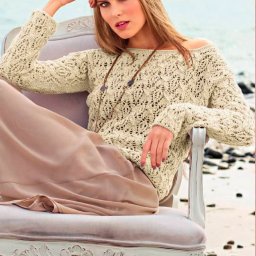 Ажурный джемпер спицами