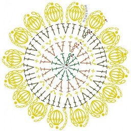 Красивый круглый мотив крючком