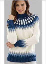 Джемпер с жаккардовой круглой кокеткой