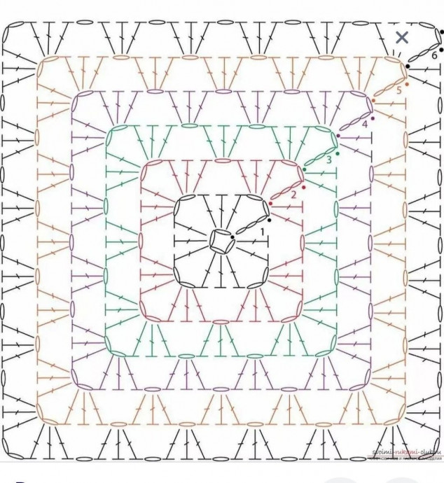 Рубашка из мотивов крючком