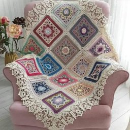 Мотив для роскошного пледа крючком