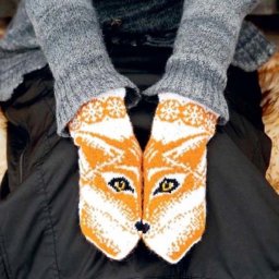 Варежки жаккардом, вяжем спицами