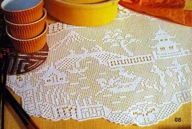 Филейная салфетка крючком