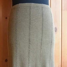 Серая юбка крючком